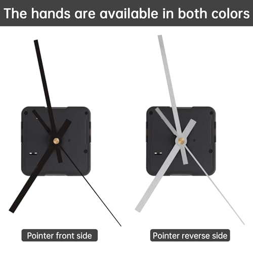 MovFlax 21mm Shaft Quartz Clock Movement Mechanism - Black/Silver Hands, Silent Sweep, DIY Repair