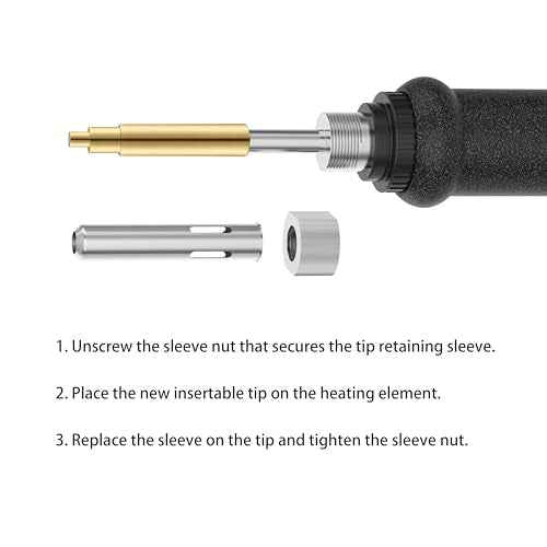 6 Pack Heat Set Insert Tool, Soldering Iron Tips for Thread Inserts M2 / M2.5 / M3 / M4 / M5 / M6, Heat Insert Tool for 3D Printer and Compatible with 900M/T18/FX-888D