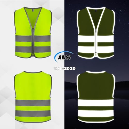 Kids Hi VIS Reflective Vests, Child Safety Vest Reflective for Boys Girls, Children's High Visibility Toddler Vest for Cycling Skiing, Yellow, S