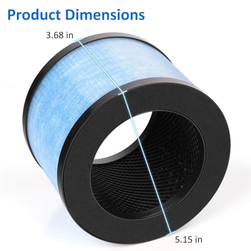 MK06 MK01 True HEPA Replacement Filter 3 Pack Compatible with AROEVE MK01 MK06A MK06A VOOPNU DH-JH12 DH-JH01 Tolife TZ-K1 FreAire KN6391