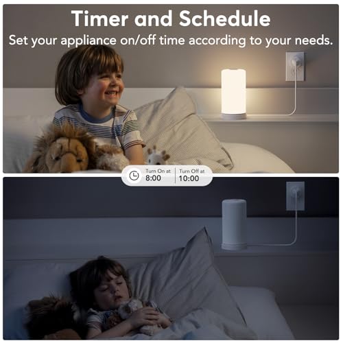 EIGHTREE WiFi Smart Plug Outlet 2-Pack with Alexa & Google Compatibility - Model 15A