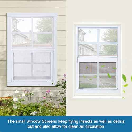 1 Pack Shed Window 14"X21" White Flush Mount Household Windows with Tempered Glass and Fiberglass Screen for Shed Chicken Coop Playhouse and Garage