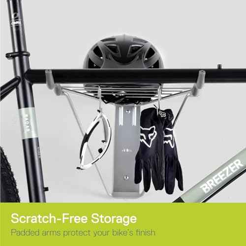Delta Cycle 2 Bike Rack Garage - Foldable Bicycle Wall Mount Hanger with Storage Shelf Holds Up to 65 lbs - Horizontal Wall Bike Rack for Road, MTB, and Hybrid Bicycles
