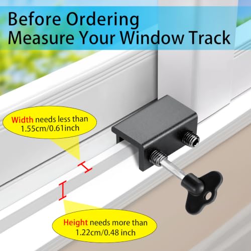 ZRFCXE 4 Pack Black Window Locks for Horizontal & Vertical Sliding Windows