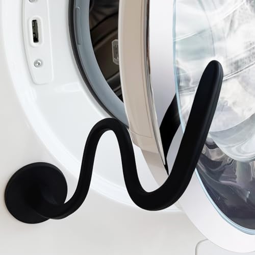 Levoshua Front Load Washer Door Prop with Flexible Hose - Black