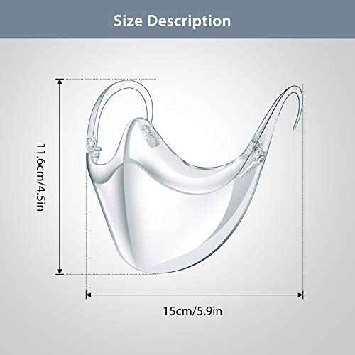 2PCS Transparent Face Shield, Lightweight Anti-Fog Clear Face Mask, Sturdy Breathable Clear Face Shield, Plastic Reusable Protective Face Mask for Men and Women