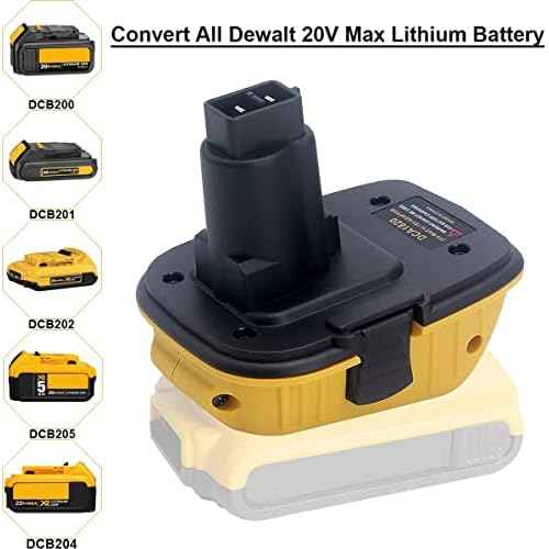 DCA1820 Battery Adapter for DEWALT 18v to 20v Convert 20V MAX XR Lithium Battery DCB200 DCB201 DCB203 DCB204 DCB205 DCB206 to Dewalt 18V NiCad & NiMh Battery DC9096 DW9096 DC9098