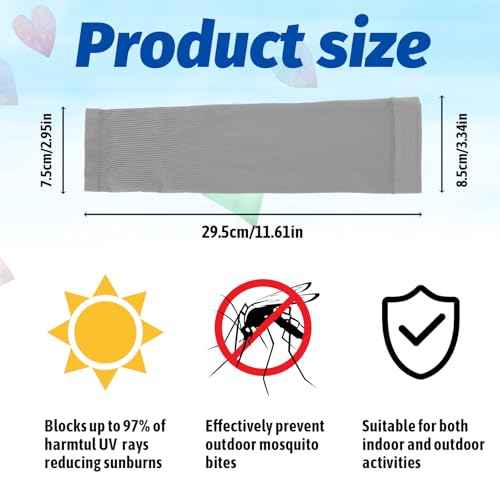 3 Pairs Kids Arm Sleeves, UV Sun Protection Arm Sleeves for Men Women Upf 50 Compression Cooling Sleeves Outdoor Sport Breathable Elastic Ice Sleeve for Youth Boys Girls Sports (Black White Grey)