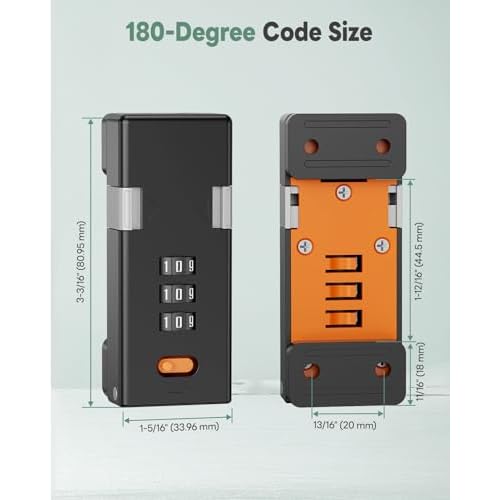 180 Degree Barn Door Combination Lock, 3 Digit Password Keyless Home Security Lock for Kitchen Cabinet, Drawer, Locker, Sliding Closet Doors - Sturdy and Practical Gate Latch (1, Black)