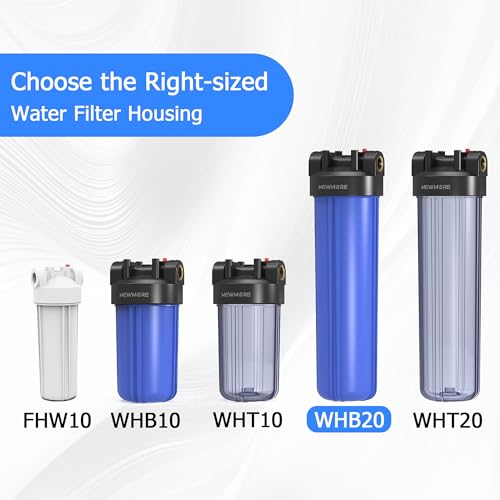 20x4.5 Inch Whole House Water Filter Housing with Pressure Relief Button - MewMore