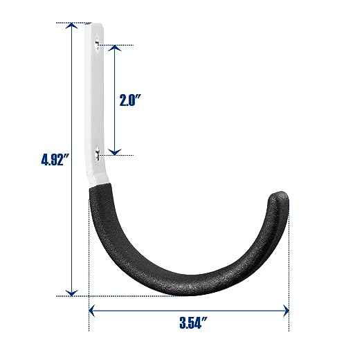 Heavy Duty Steel Garage Hooks,Garage Storage Utility Hooks,Heavy Duty Garage Garden Tool Organizer,Steel Wall Mount Hooks, Garden Hose Hanger, Small U Hooks (Black 2 Pack)