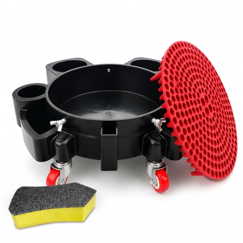 5 Gallon Bucket Dolly with Wheels — Locking Casters & Built-in Storage