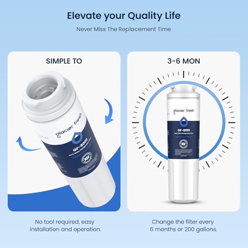 Glacier Fresh UKF8001 Refrigerator Water Filter 3 Pack for Whirlpool - Standard Model