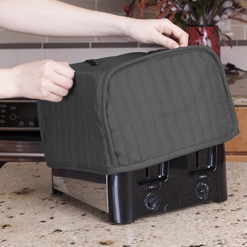 Ritz Quilted 4-Slice Toaster Cover, Dust Protection, Black