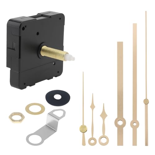 MovFlax 31mm Long Shaft Quartz Silent Clock Movement with Gold Hands - 24mm Thread, DIY Replacement