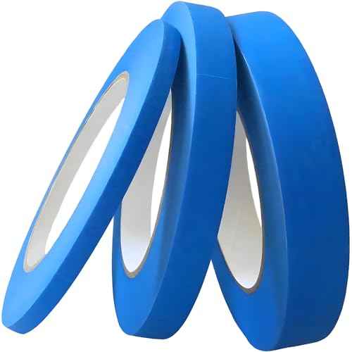 Blue Painters Tape 1/4" 1/2" 3/4" x 60 Yard - Multi Size Pack - Multi Surface Use - 3 Rolls