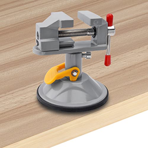 Yakamoz Mini Bench Vise 360 Degree Suction Vise Small Table Vice Clamp Workbench Vise for Jewelry Making DIY Wood Craft Carving Breads Drilling Bed Tool