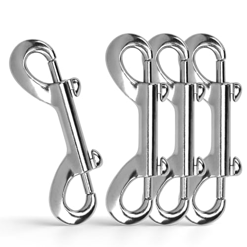 3.5 Inch Silver Double Ended Snaps Zinc Alloy Trigger Metal Clips - Pack of 4