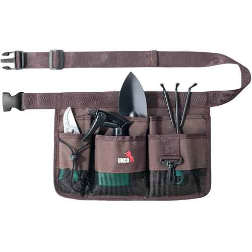 UNCO- Gardening Belt, Garden Tool Belts for Men, Waist Apron with Pockets, Construction, Carpenter Belt, for Men