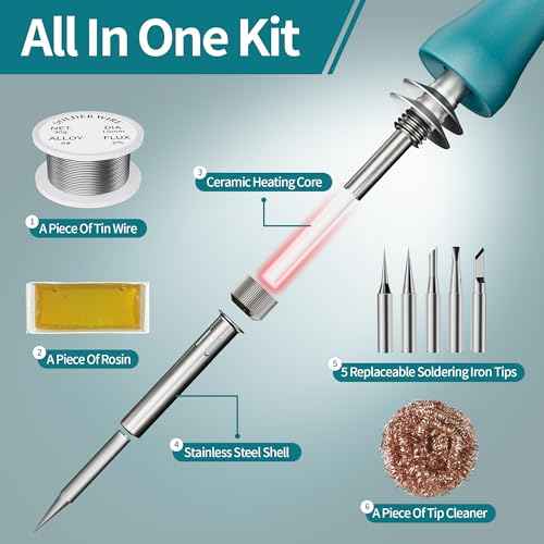 60W Cordless Soldering Iron Station Tool Portable Electric 60W Soldering Iron Kit for DIY, Appliance Repair, Wire Welding(with Battery)