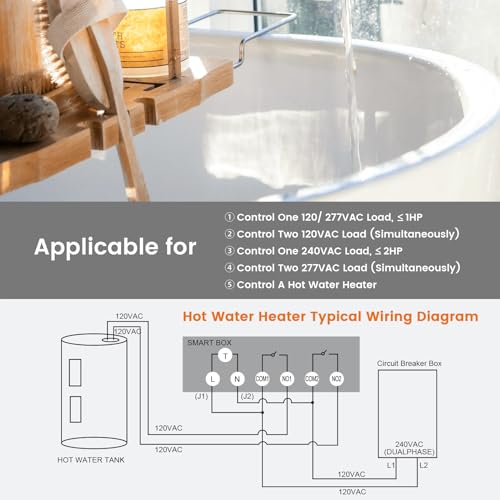 WiFi Pool Timer 40A 2HP Smart Pool Pump Controller 120/240/277VAC
