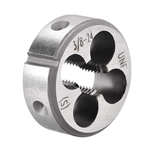 uxcell 3/8-24 UNF Round Die, Machine Thread Right Hand Threading Die, Alloy Tool Steel Screw Thread Cutting Die