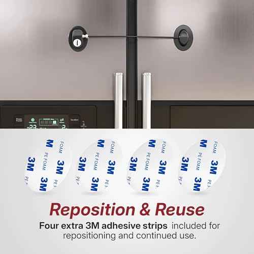 HavenHause Child Safety Lock for Refrigerator, Cabinet, Drawer & Door ? Easy Installation with Strong Adhesive and Heavy-Duty Steel Cable for Home, School, Office ? Key Operated ? Black (Pack of 2)
