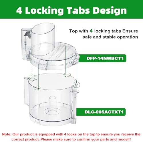 DFP-14NWBCT1 14-Cup 4-Lug Lid Replacement for DLC-005AGTXT1, BPA-Free Fit for DFP-14 Series