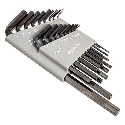 Black 36-Piece Allen Wrench Set with Long Arm, SAE & Metric | Chrome Vanadium Steel