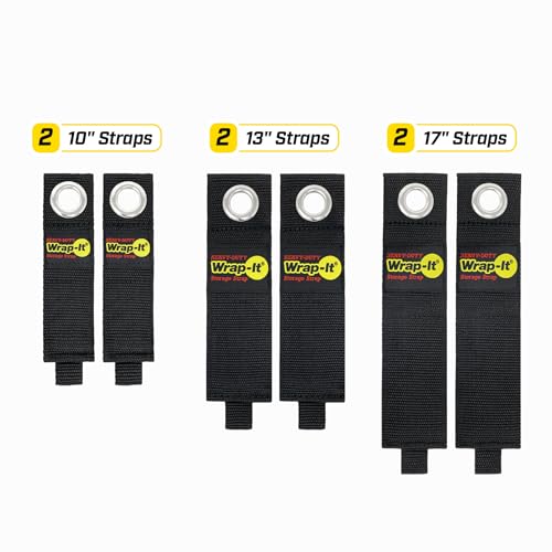 Black Heavy-Duty Wrap-It Storage Straps 6-Pack for Cables & Tools