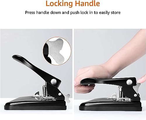 Amazon Basics Semi-Adjustable 3-Hole Punch 30 Sheets Capacity - Black, 2/3-Hole, 1 Pack