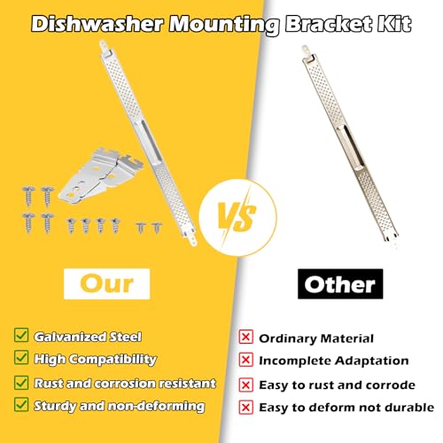 IWIWE W10426979 24-Inch Dishwasher Mounting Bracket Kit for Granite Countertops – For Standard 24" Dishwashers