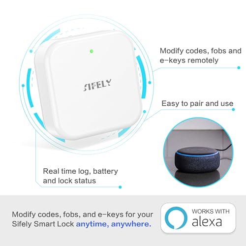 Sifely G2 Wi-Fi Gateway for Smart Door Lock - 2.4G Remote Access Hub, Works with App & Alexa