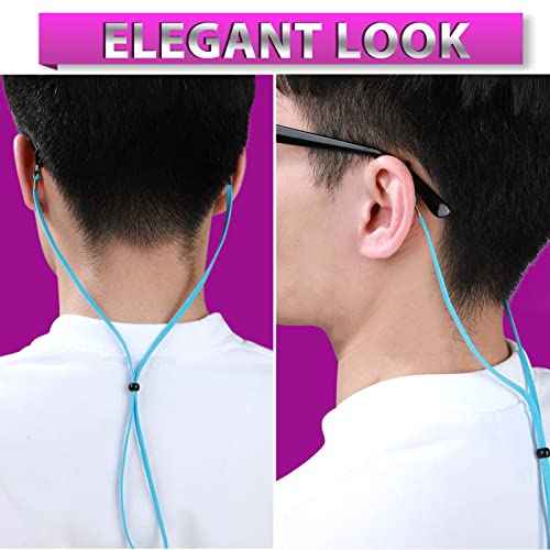 YGDZ Eyeglass Strap, 8pcs Leather Eye Glasses Strap String Adjustable Eyeglass Chain Lanyard Eyewear Retainers, Sport Sunglass Glasses Holder Strap for Men Women