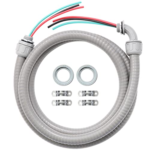 4ft Power Whip Assembly Kit 1/2" Non-Metallic Flexible Liquid Tight Conduit
