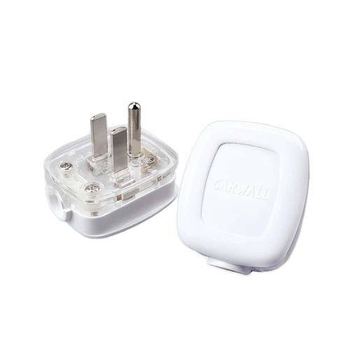 NEMA 5-15P Right-Angle Replacement Plug (White) – 125V 10A Angled Electrical Plug End for Extension Cords, Space-Saving Design, 2-Pack