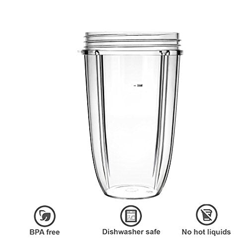 QUIENKITCH 24oz Nutribullet Replacement Cup for 600W/Pro 900W Blenders