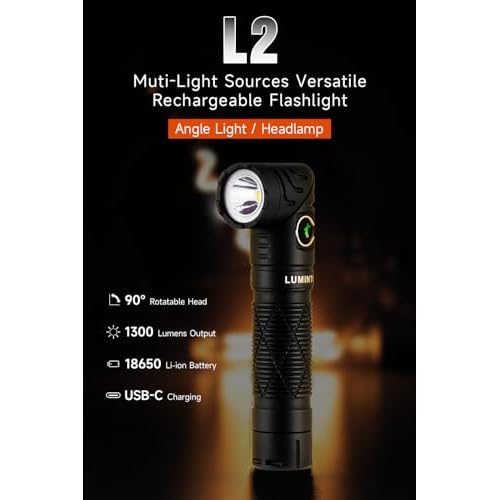 LUMINTOP Head Flashlight L2, 1300 Lumens, 158 Meters Rechargeable LED Headlamp, IPX4 Waterproof, for Camping, Hiking, Emergency, Outdoor