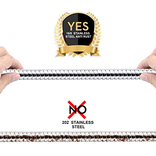 Blissland Chrome Shower Hose 79 Inches Extra Long Flexible Stainless Steel Handheld Hose