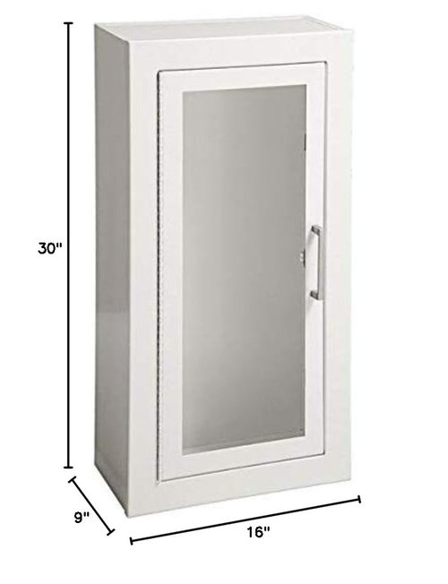 1013F10 | Surface-Mount Fire Extinguisher Cabinet | Made in USA | Holds 2.5–10 lb Extinguishers | Steel | Full Glass Door