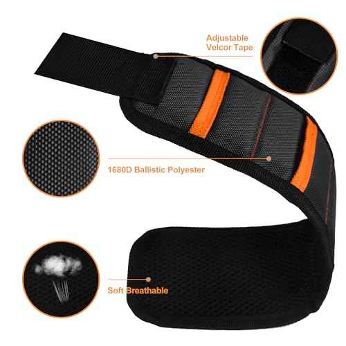 Tmacker Stocking Stuffers Magnetic Wristband for Tools Holding Screws Nail Drill Bits-Adjustable Velcro Strap Breathable for Men Dad Husband Father Grandpa DIY Handyman Gifts for Christmas Birthday