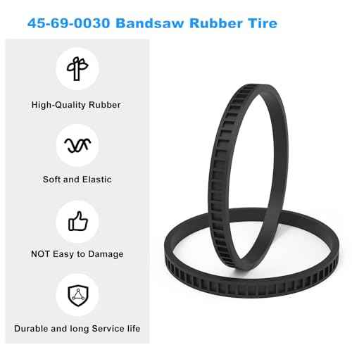 45-69-0030 Band Saw Tire FOR Mil BandSaw Compact Pulley Tires 2629-20 6242-6 2429-20 (4.0" Diameter Tires)- 2 Pack