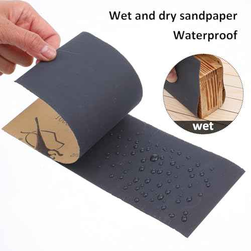 24 Pcs Sandpaper Assortment, 9x3.6 Inch 1000 to 5000 8 Assortment Grit Sand Paper, Wet Dry Sanding Paper for Wood Furniture Finishing, Metal Sanding, Automotive Polishing
