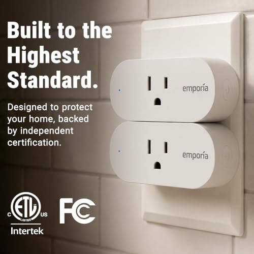 Emporia Energy Monitoring Smart Plug 4-Pack - WiFi Outlet with Timer & App Control