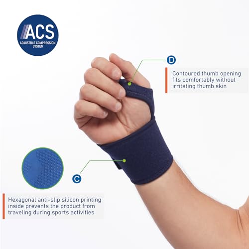 Adjustable Wrist Brace - for Joint Pain, Arthritis, Sprains, Strains, Instability, Gym, Sports, Golf, Tennis, Basketball - Adjustable Compression - One Size ? fits left or right hand