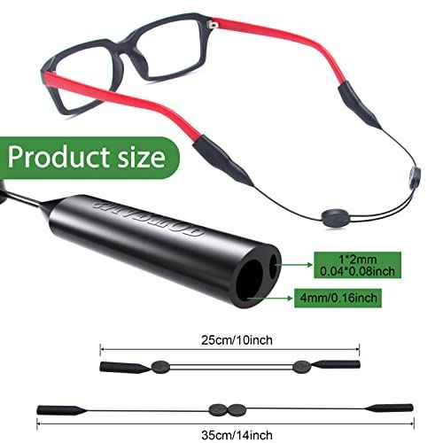 Glasses Strap, upgraded two holes adjustable Glasses holder-No Tail Eyeglasses string strap-Sunglass holder -4 pack