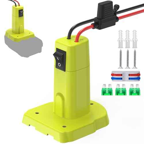 1 Pack Power Wheel Adapter Compatible with Ryobi 18V Battery, Upgraded Battery Converter Kit with Switch, Fuse & Wire Terminals, 12 AWG Wire, Power Connector for DIY RC Car Toys Robotics