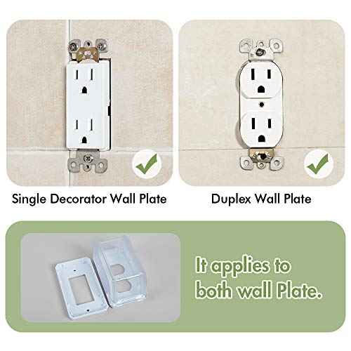 EUDEMON Baby Safety Electrical Outlet Cover Box Childproof Large Plug Cover for Babyproofing Outlets Easy to Install & Use (1 Pack,Transparent)