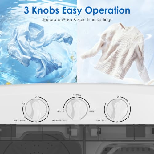 INTERGREAT Portable Washing Machine 16lbs Compact Washer & Dryer Combo with Glass Cover