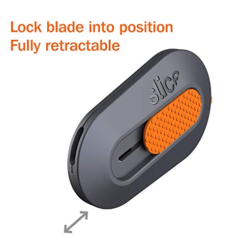 Slice Blade Locks Mini Box Cutter with Retracting Safety Ceramic Blade - Keychain Opener, 1 Pack